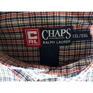 Vntg CHAPS Ralph‎ Lauren Men 2XL Collared Classic Long Sleeve Button Down Plaid